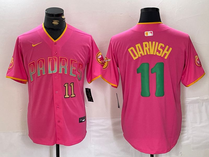 Men San Diego Padres #11 Darvish Pink Jointly 2024 Nike MLB Jersey style 3